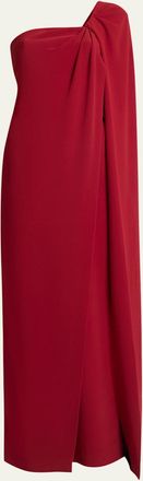 Givenchy Twisted One-Shoulder Cape Gown