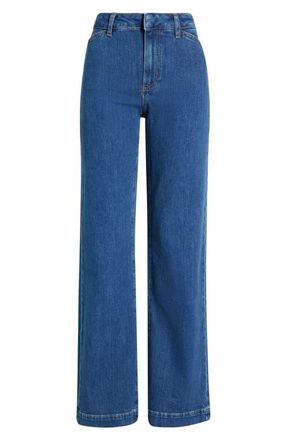 Paige Leenah Curved Pocket High Waist Wide Leg Jeans in Glendora at Nordstrom, Size 23