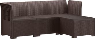 vidaXL Sof&aacute; De Jard&iacute;n Para 4 Personas Con Dise&ntilde;o De Rattan Pp Marr&oacute;n Vidaxl