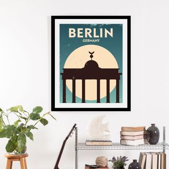 Queence Bild »Berlin« Berlin Deutschland Gebäude Schriftzug Sprüche & Texte Stadt 1 Stk. tlg. gerahmt