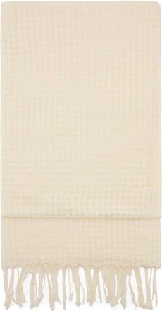 Mango Fringe Trim Cotton Gauze Scarf in Ecru at Nordstrom
