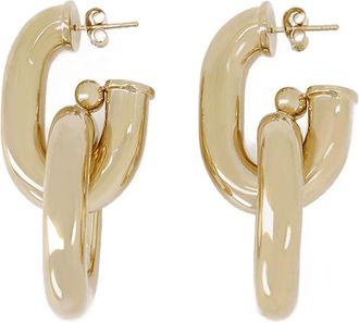 Paco Rabanne Womens Xl Link Hoops Earring Paco Gold Metal Jewelry-Watches Earrings