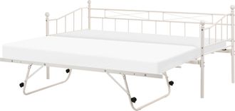 Beliani Cama Nido Individual De Metal 90 X 200 Cm Con Cama Extra Beige Louannec