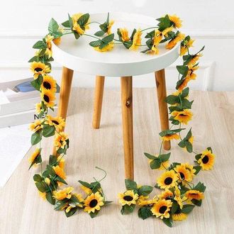OEM Guirnalda De Girasoles Artificiales - Flores De Seda - 2 Piezas - 2,3 M