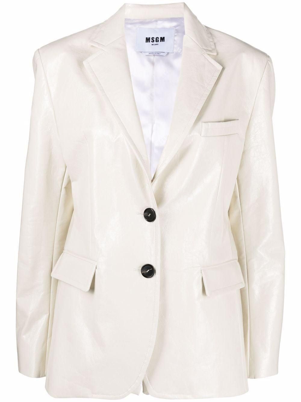 【送料&関税込】MSGM Single-breasted White Jacket Women's Msgm Leather Blazers - up to −53% | Stylight