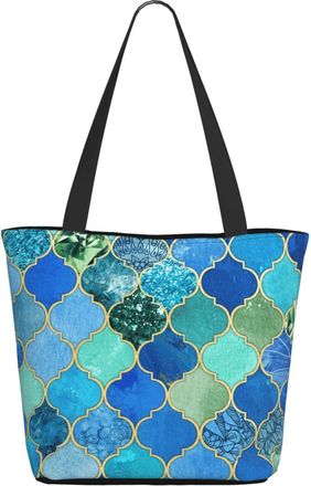 AOOEDM Geometric Lattice Pattern Ladies Shopping Bag 13x11x7in.The Perfect ValentineS Day Gift.It Is The Best ValentineS Day Gift For Mom, Daughter, Wife,Etc