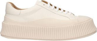 Jil Sander Beige Leather Platform Mens Sneakers