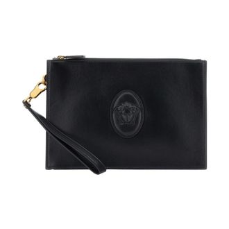 Versace Heren, Tassen, Zwart, Maat: ONE Size Zijde