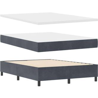 vidaXL Vidaxl - Cama Tipo Box Spring Gris Oscuro 140 X 200 Cm Terciopelo