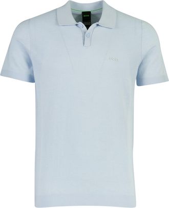 HUGO BOSS BOSS Green poloshirt lichtblauw gestructureerd