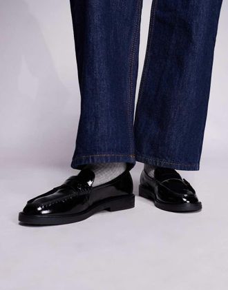 Steve Madden Addison - Mocassini neri in pelle-Nero