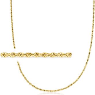 Ross-Simons 2mm 18kt Gold Over Sterling Rope-Chain Necklace