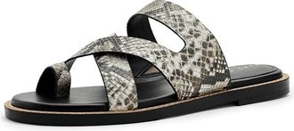 Marc Fisher Genella Womens Dress Sandals White Snake Leather : 7.5 M