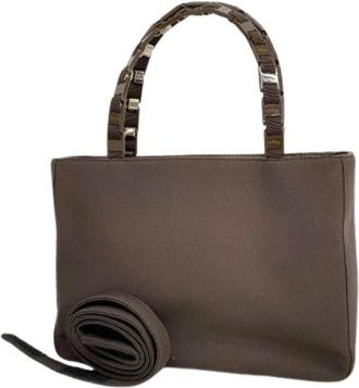 Ferragamo Pre-owned Handbag - Dames - Vintage Handtas - Bruin - ONE Size - Nylon - Vintage