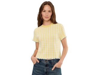 525 america Poppy Lettuce Edge Sweater T-Shirts Womens Sweater Lemon Meringue Combo : XS, Polyamide/Viscose