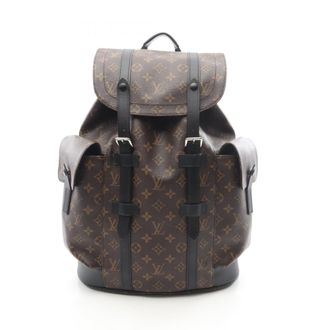Louis Vuitton Black Brown Monogram Macassar Coated Canvas Leather Backpack (Pre-Owned)