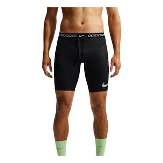 Nike Stride Dri-FIT 1/2-Length Tights Asia Sizing Black Illusion Green White IO1424-010