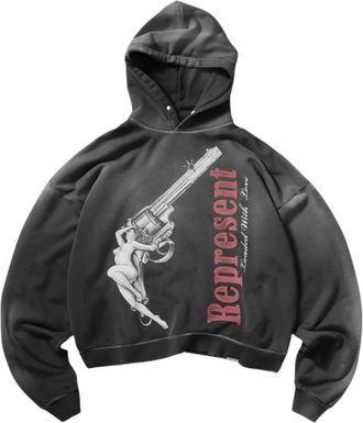 Represent Represent, Hoodies & sweatvesten, Heren, Zwart, S, Katoen, Cargada de amor Hoodie