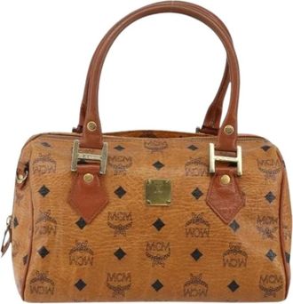 MCM Pre-owned Handbags, female, Brown, Size: ONE SIZE Pre-owned Canvas Handbag