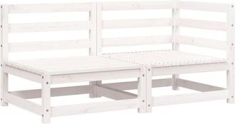 vidaXL Sof&aacute; De Jard&iacute;n De 2 Plazas Madera Maciza De Pino Blanco Vidaxl