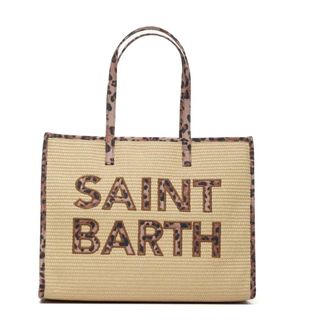 MC2 Saint Barth Tote Bags, female, Multicolor, Size: ONE SIZE Vivian Straw 11 Patch Leopard 18