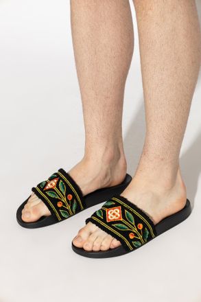 Casablanca Logo Slides, Mens, Black