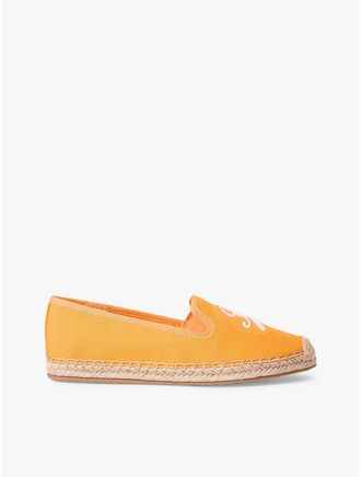 Tommy Hilfiger Womens Script Monogram Canvas Espadrille - Orange - US 6.5 / EU 37