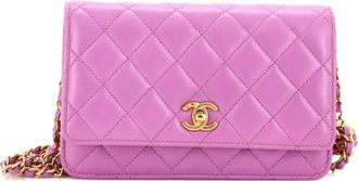 Chanel Borsa a tracolla Pearl Crush in pelle di agnello trapuntata con catena - Viola