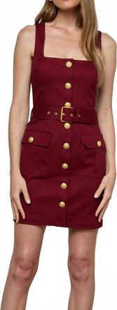 L'agence Midy Button Front Mini Dress In Black Cherry
