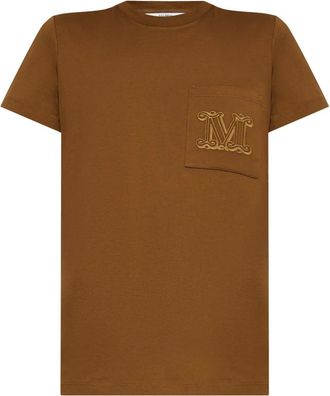 Max Mara T-shirt con stampa - Marrone