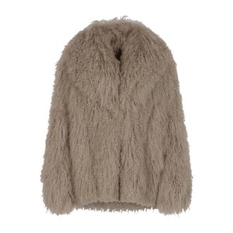 Yves Salomon Faux Fur & Shearling Jackets, female, Beige, XS, Faux Fur Shearling Jackets