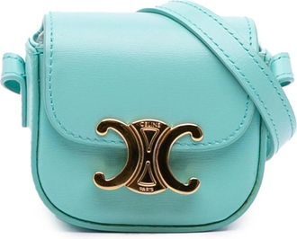 Celine Pre-owned Small Leather Shoulder Bag - Dames - Vintage Schoudertas - Blauw - ONE Size - Leer - Vintage