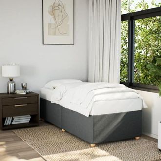 vidaXL Estructura De Cama Sin Colch&oacute;n Tela Gris Oscuro 90x200 Cm Vidaxl