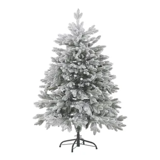 Beliani Beliani - Rbol De Navidad Artificial Base De Metal De Pvc Blanco 120 Cm Estilo Escandinavo Efecto Nieve Foraker