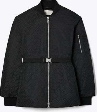 Tory Burch Womens T Monogram Jacquard Zip Jacket, size XS