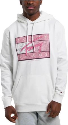 Tommy Hilfiger Klassiek Flag Sweatshirt - Heren - Hoodies - Wit - L - Katoen - Hoodies & sweatvesten