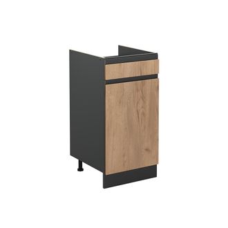 Vicco Mueble Bajo De Cocina R-line, Roble Dorado/antracita, 40 Cm Sin Encimera, Vicco