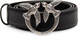 Pinko 3-cm Riem met Love Birds-gesp - Dames - Riemen - Zwart - L - Leer - Accessoires