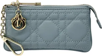 Dior Blue Leather Coin Purse/Coin Case (Pre-Owned)