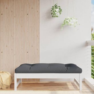 vidaXL Vidaxl - Taburete De Jard&iacute;n Madera Maciza De Pino Blanco 120x80 Cm
