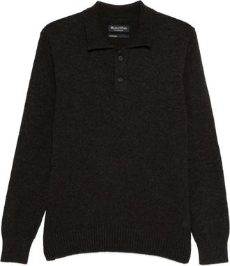 Marc O'Polo Poloshirt met knopen - Bruin