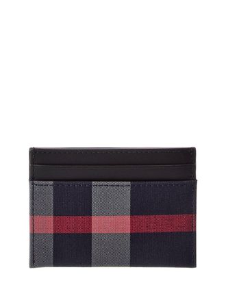 Burberry Check Canvas & Leather Card Holder