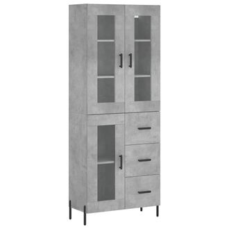 vidaXL Vidaxl - Aparador Alto Madera Contrachapada Gris Hormig&oacute;n 69,5x34x180 Cm