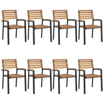 vidaXL vidaXL Stackable Garden Chairs 8 pcs Solid Wood Acacia and Metal