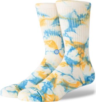 Stance Spotty Dye Cotton Blend Crew Socks in Mango at Nordstrom, Size Large