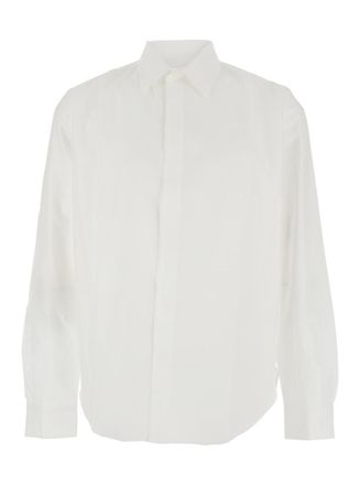 Jacquemus Henri White Shirt With Lettering Logo On The Back In Cotton Man