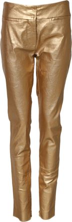 Dolce & Gabbana Metallic Gold High Waist Skinny Trouser Womens Pants (Pre-Owned)