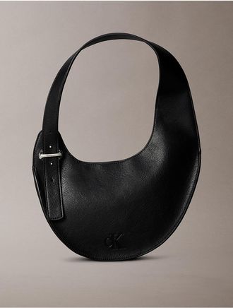 Calvin Klein Womens Crescent Asymmetrical Shoulder Bag - Black