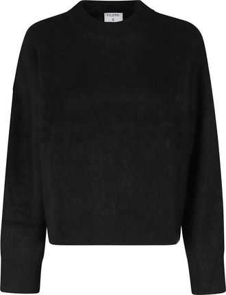 Filippa K Fluffy Sweater - Dames - Ronde hals truien - Zwart - S - Wol - Truien & Vesten