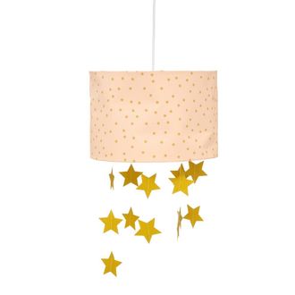 Atmosphera Pantalla De Suspensi&oacute;n Rosa Con Estrellas &Oslash;30xh20 Cm